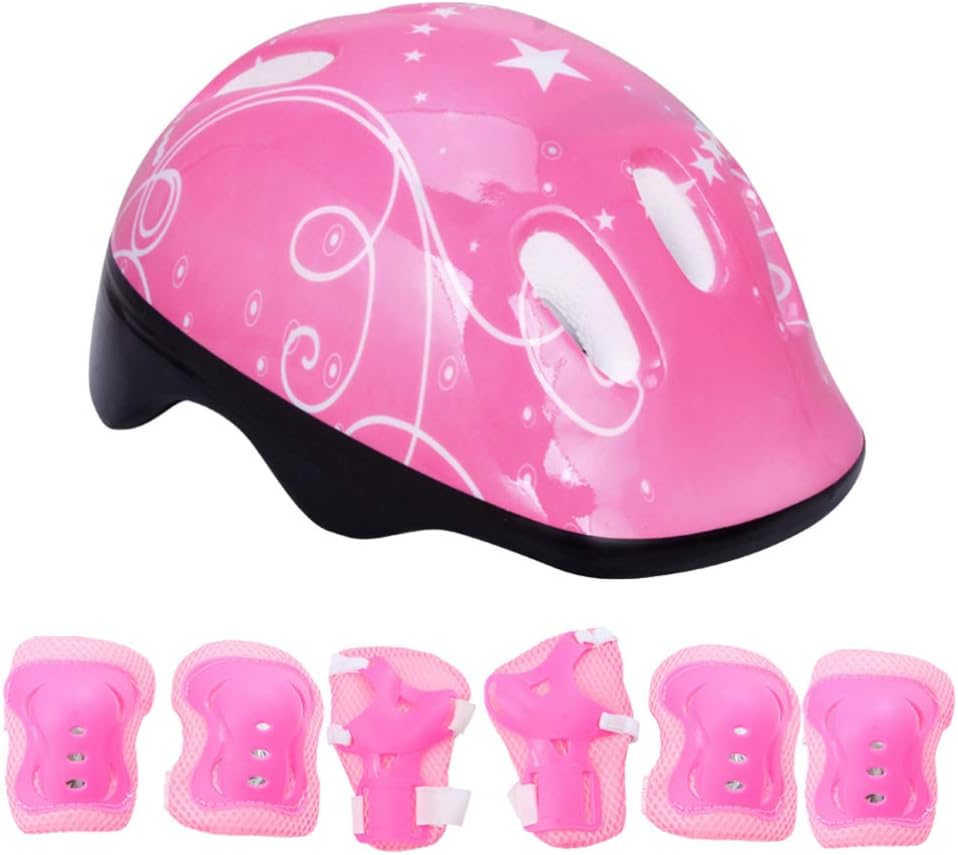 7pcs Kids Knee Pad Skating Helmet Elbow Pads Guards Protective Gear Set for Roller Skates Cycling Bike Skateboard Skatings Scooter Riding