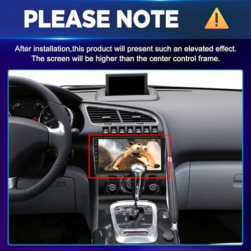 NHOPEEW 4+128G Android Car Radio for Peugeot 3008 2009-2015 with Wireless Carplay and Android Auto – 9 Inch Screen Supports WiFi GPS Steering Wheel Controls + Rear View Camera, Canbus