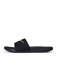 Nike Kawa Slide Sandal, Black/Metallic Gold, 6 US