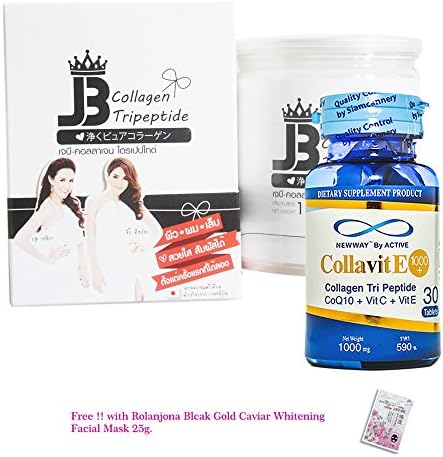 Set JB COLLAGEN 162,500MG. Collagen Vitamin C Dietary Supplement Anti Aging Wrinkle BRIGHTENING Aura Skin from Japan + COLLA Vite 1000 [GET Free Tomato Facial MASK]