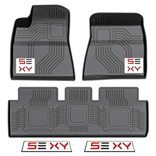 2017-2023 Tesla Model 3 Floor Mats, 3D Custom Fit TPE Floor Liners for 1st & 2n…