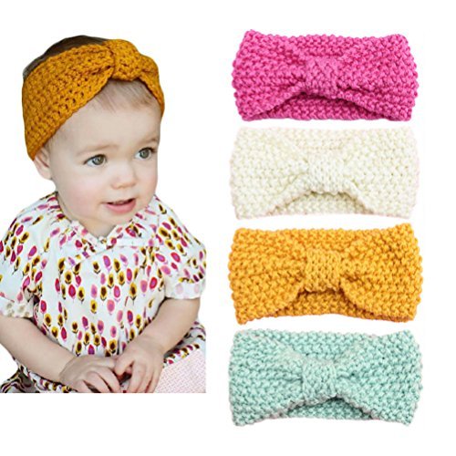 knitted bow headband baby