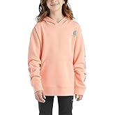 Carhartt Kid's CA7057 Long-Sleeve Graphic Sweatshirt - Girls - Small (8) - Peach Amber