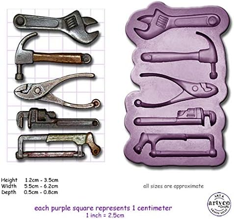 DIY Tools; Hammer, Saw, Wrench, Pliers, Spanner, Medium Silicone Rubber Craft Mould