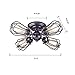 YOBO Lighting Oil Rubbed Bronze Wire Cage Vintage 4-Lights Semi-Flush Mount Ceiling Lights Fixture