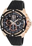 Seiko Men's SPC074 Velatura Rose Gold Tone Black Resin Strap Twin Date Chronograph Watch
