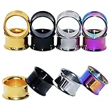 D&M Jewelry 4 Pairs Stainless Steel Double Twin Flare Flesh Tunnel Ear Plug Gauge 5/8