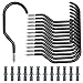Bike Hooks, Esfun 12 Pack Heavy Duty Bike Hanger Wall Ceiling Bike Storage Hooks with 12 Pack Bolts for Garage - Fits All Type Bicycle, Easy On/Off - Black