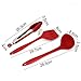 BonBon 10Pcs/Set Silicone Heat Resistant Kitchen Cooking Utensils Non-Stick Baking Tool Tongs ladle Gadget (Red)