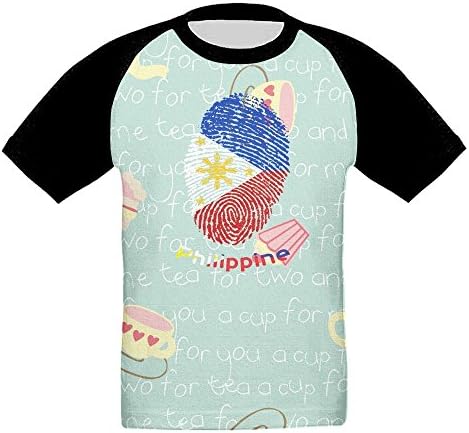 UGhz Shirt Philippine Flag Girl's Novelty Crew Neck Short Sleeve Raglan T Shirt