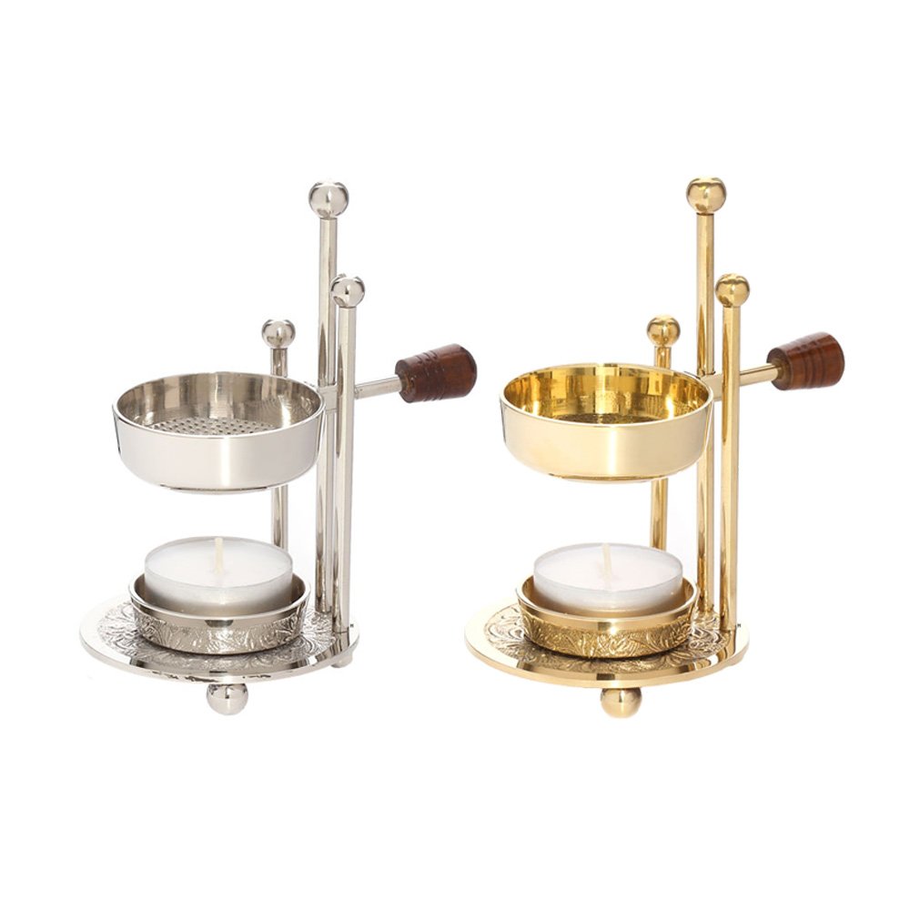 NKlaus Set of 2 Adjustable Incense Burner Brass Incense Stand 15231524
