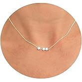 Feskive 14k Gold/Silver Plated Crescent Moon Necklace Tiny Moon and Star NecklaceDainty Sun Leaf Necklace Gold Pendant Necklace for Women Delicate Minimalist Jewelry
