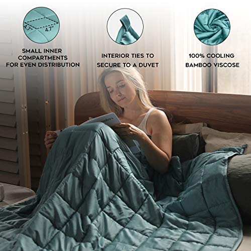 YnM Cooling Weighted Blanket, 100 Natural Bamboo Viscose, 15 lbs 48