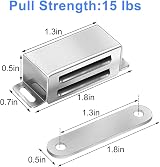 Onarway Magnetic Door Catch 6KG 15 lb Stainless Steel 2 Pack Chrome Cabinet view 3