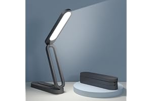 Giryuhd LED Desk Lamp for Office Home & Battery Operated Lamp Rechargeable Lamp Foldable & Portable Light, LED Desk Light Strip, 3 Brightness Dimmable Small Desk Lamp Wireless Reading Lamp (Black)