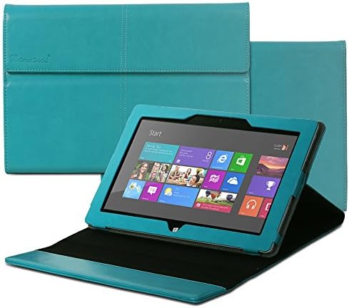 GreatShield VANTAGE Series Leather Case with Stand for Microsoft Surface 2 / Surface RT Tablet - Retail Packaging (Teal)
