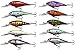 Fishing Lures Hard Bait Minnow Swimbait Crankbait Jerkbait Popper Topwater Lures with Treble Hooks 3D Eyes Freshwater Saltwater Fishing Lures for Bass Trout Walleye Pike Catfish 3.9in 0.35oz 10pcs