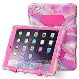 Ipad Air Case,aceguarder Ipad Air Case Cover *New* [Kidproof ] [Rainproof] [Dustproof] [ Shockproof] [ Anti-wrestling] Multiple Protection Silicone Plastic Standing Case for Ipad Air 5 Designed for Outdoor and Travel Gifts (Carabiner)+(whistle)+(capacitor