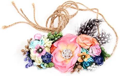 DIY Paper Flower Crown Headband Kit - Flowers Stamens Embellishments Felt Circles Jute Thread - Rainbow
