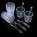 Shappy 15 Pieces 2 OZ Graduated Plastic Cups and 20 Pieces Plastic Applicators/Sticks for Mixing Paint, Stain, Epoxy, Resin