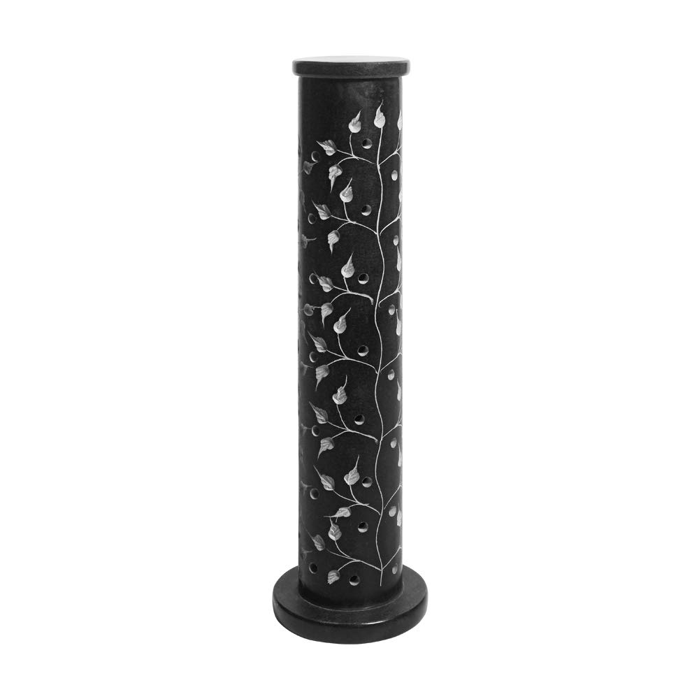 Bitto Incense Stick Tower Liam Incense Holder Soft Stone Black / White Approx. Height 27 cm