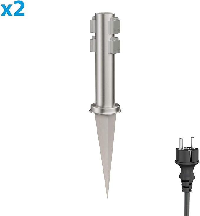 Sonstige Garten Terrasse Edelstahl 38 5cm 4 Fach Rund Garten Steckdosen Saule Poru Fur Aussen Fr Regnum Be