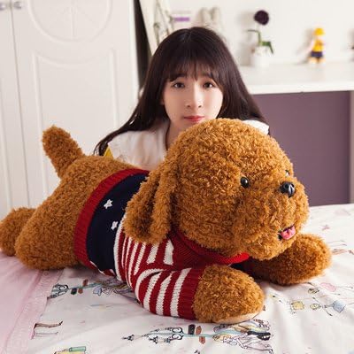 Cengbao Papi dog plush toy pillow doll large simulation Teddy dog ​​cloth dolls Valentine's Day birthday gift girl, dark brown color, 40 cm