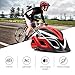 MOKFIRE Adult Bike Helmets with Rechargeable USB Light, Bicycle Helmet Men Women, Road Cycling & Mountain Biking Helmet with Removable Visor and Lining, 22.05-24.41 Inches (Red)