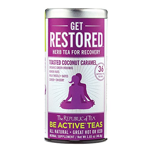 The Republic Of Tea Be Active Green Rooibos Tea - Get Restored - Herbal Tea For Recovery, 36 Tea Bag Tin
