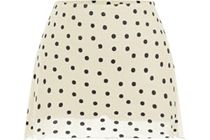 Verdusa Women's Polka Dots Mini Skirt Y2K Vintage Mesh Country Concert Outifits