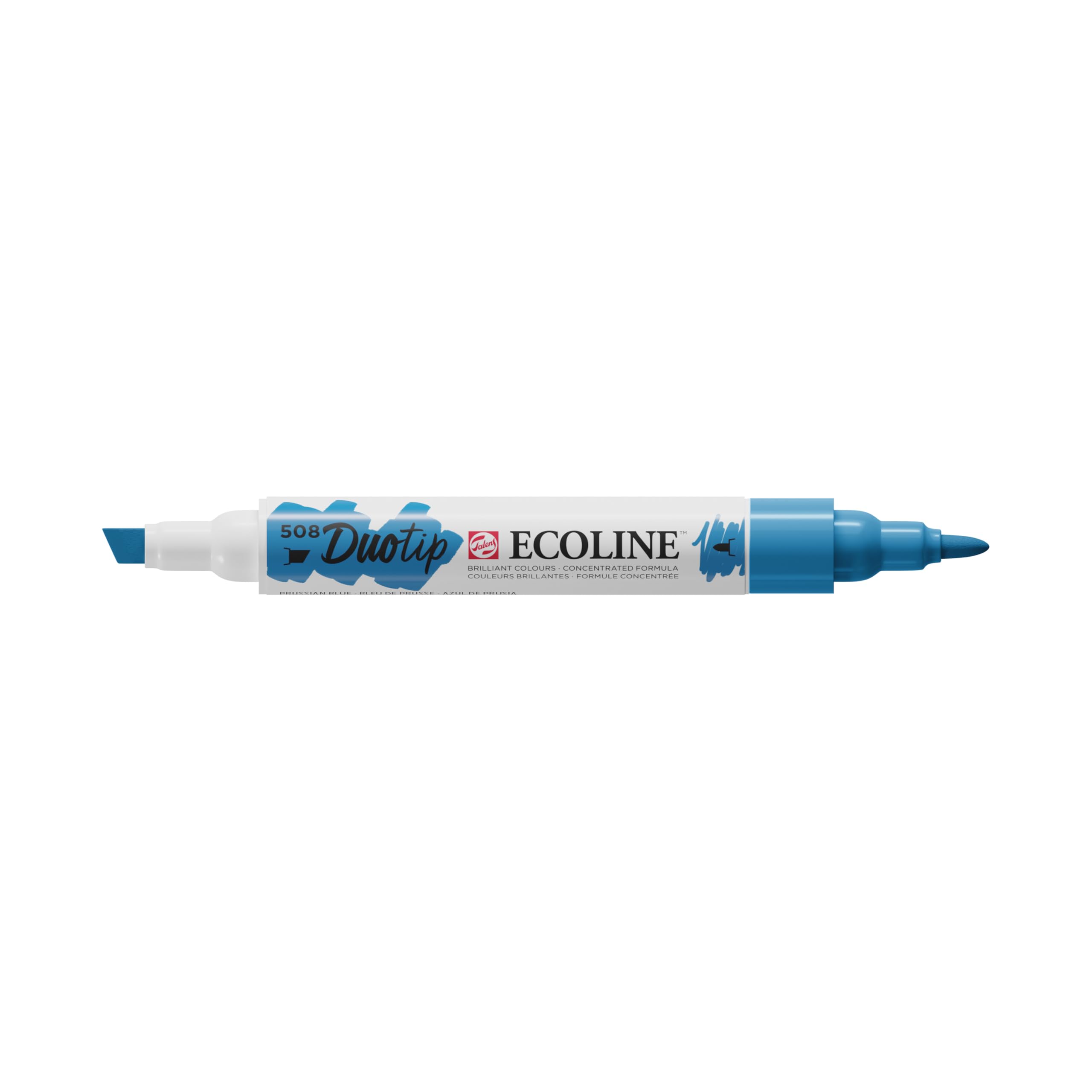 Ecoline Duotip Marker Prussian Blue 508 - Dual Nib Watercolor Pen for Art & Illustration