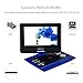 DBPOWER 10.5-Inch Portable DVD Player with Rechargeable Battery, SD Card Slot and USB Port - Blue