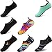 Bofshow Summer Water Barefoot Shoes Quick-Dry Yoga Socks for Men Women Kids Black/Solid 42/43