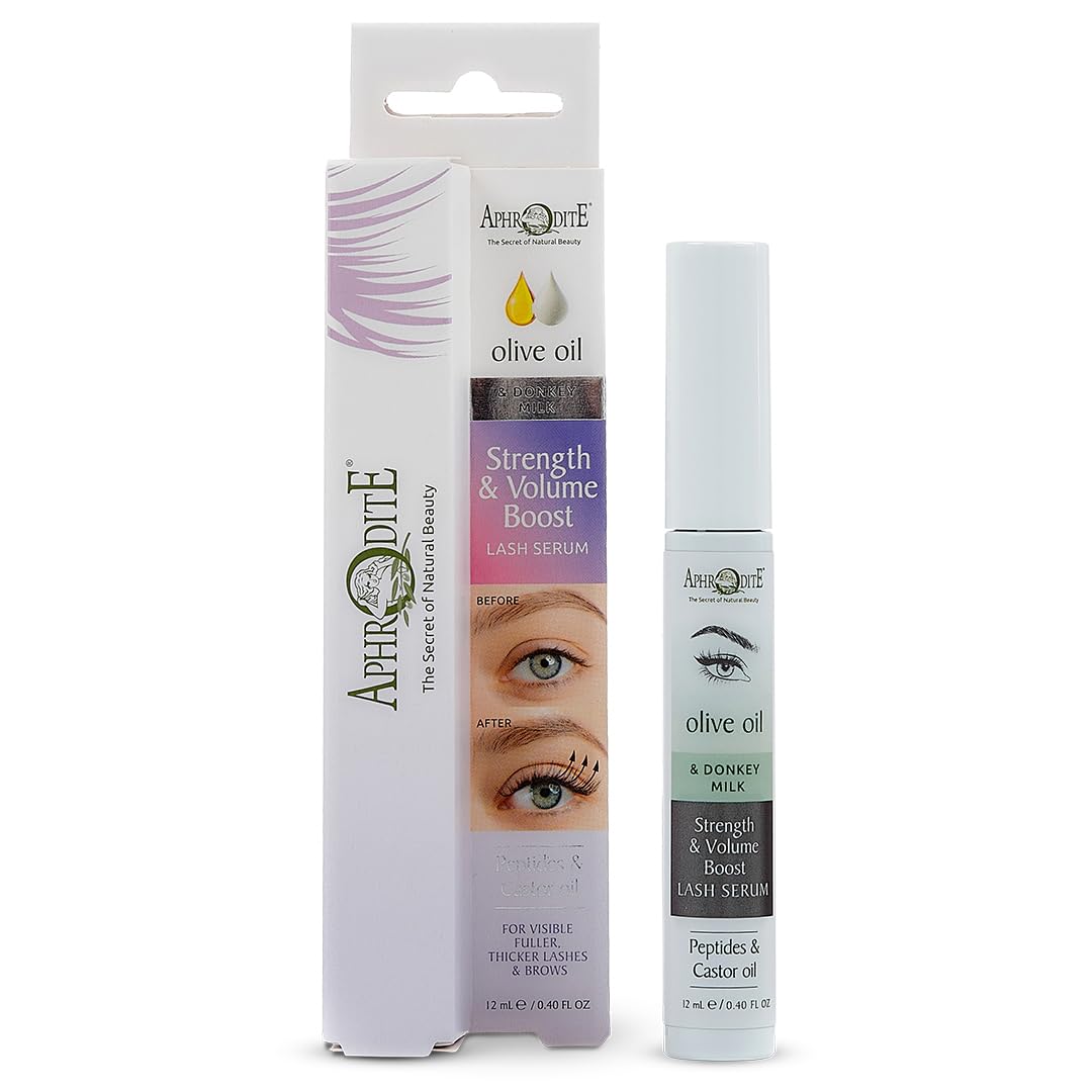 Aphrodite Lash & Brow Growth Serum - For Fuller, Thicker Lashes & Brows - Strengthening & Conditioning - With Castor Oil - Fragrance-Free Formula