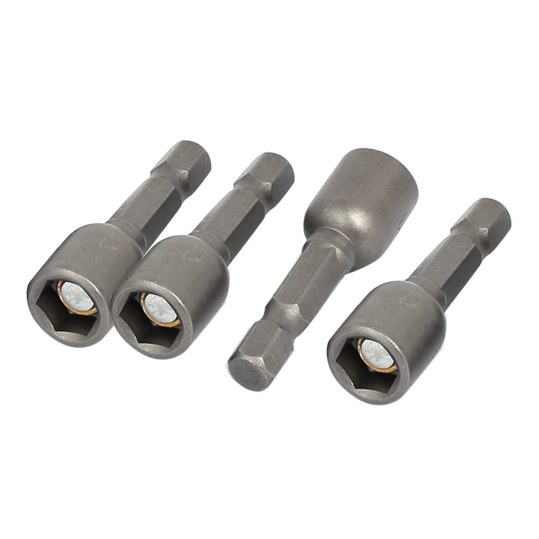 Sourcingmap 40mm Long 8mm Inner Dia Metal Magnetic Socket Hex Nut Driver Adapter Bits 5pcs