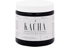 Kacha Furniture Paint | Black Chalk Style Paint for Furniture, Cabinets, and Crafts | Pint -16 oz | Eclipse | Low VOC | Matte | (Topcoat Required)