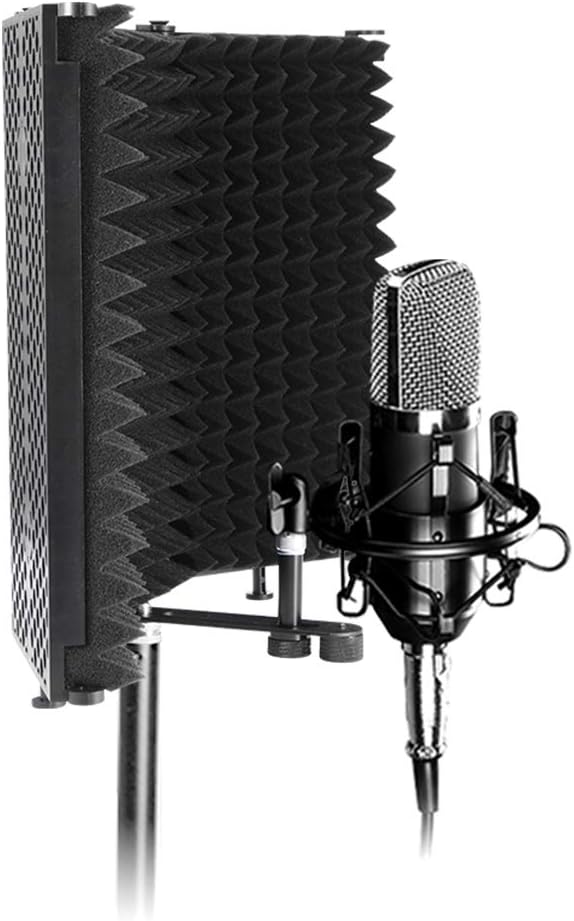 Pop Filter, Pop Shield Microphone Isolation Cover, Foam Sponge Microphone Screen, Folding Soundproof Vocal Awning, Professional and Home Any Microphone Sound-absorbing Foam Reflector