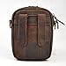 Le'aokuu Men Genuine Leather Brown Waist Fanny Pack Hip Bum Messenger Bag