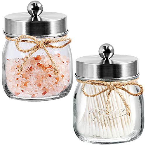 SheeChung Apothecary Jars Set,Mason Jar Decor Bathroom Vanity Storage