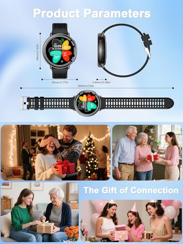 Rmana Smartwatch Men with GPS, Smartwatch Watch 1.39" Touch Screen, Bluetooth Calls, Sports Modes, Compass, Heart Rate Monitor, Blood Pressure Measurement, Digital Watch iOS/Android