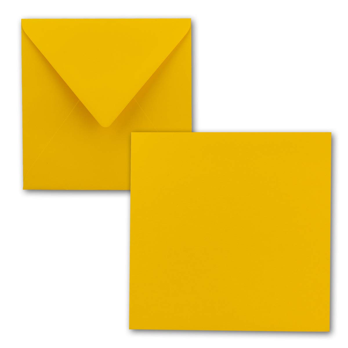 FarbenFroh by GUSTAV NEUSER Square single card set 15 x 15 cm with envelopes honey yellow 25 pieces for greeting cards & more — image 1