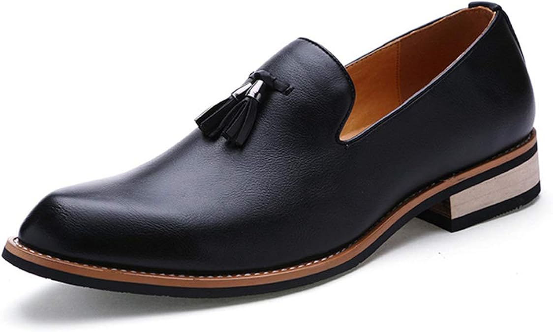 Men Dress Shoes Brogue Pointed Toe Casual Soft Rubber Breathable