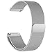 hooroor Compatible with Fit bit Versa Bands Women Men, Milanese Loop Stainless Steel Metal Sport Bracelet Strap Magnet Lock Wristbands Replacement for Fit bit Versa Smart Watch (Silver, Small)
