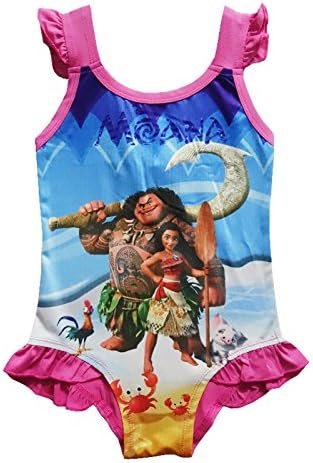 Wengift Moana &amp; Maui One Piece Swimwear Little Girls Swimsuit for 3-7 Years Old