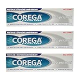 Corega Denture Adhesive Cream Flavorless Zinc Free 40 g (3 PACK)