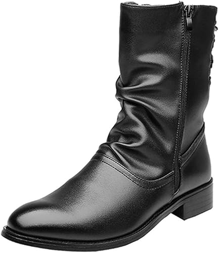 Amazon Awor ブーツ メンズ エンジニアブーツ 通年 紳士靴 ミリタリーブーツ 長靴 晴雨兼用 日常 普段履き 散歩 公園 買い物 デイリー ローヒール とんがりトゥ カジュアルブーツ オールシーズ 撥水 防水 レインブーツ 雨靴 男性用 シューズ