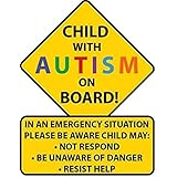 STICKY DUDE 1 pcs Child with Autism Awareness - 5 inches - Car Truck Decal Sticker. Alert Responders