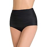 Miraclesuit Women's Bronze Age Norma Jean Retro High Waist Tummy Control Swim Bottom