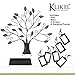 Klikel Family Tree Picture Frame Stand with 6 Hanging Photo Picture Frames - Medium Metal Tree 12 X 11 - Holds 6 Ornamental 2x3 Frames
