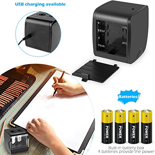 image for Electric Pencil Sharpener, AOFU USB Double Hole Battery Operated Heavy